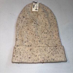 Aeropostale Confetti Fleck Ribbed Knit Cuffed Beanie Cream Oatmeal Hat 6690 OS